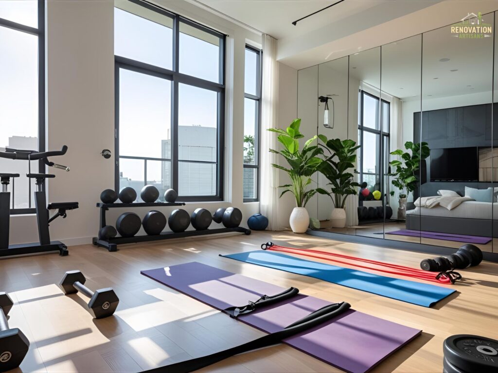Personal Training at Home: Best Practices for Los Angeles Fitness Enthusiasts 2 At-home fitness equipment setup for personal training in a Los Angeles apartment