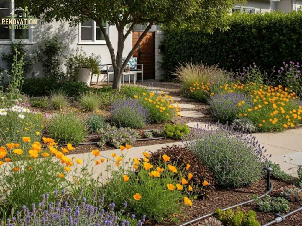 Native Plant Landscaping for Chicago Yards in Los Angeles: The Ultimate Homeowner’s Guide 2 Front yard landscape with native plant species and eco-friendly sustainable garden design in a Los Angeles neighborhood