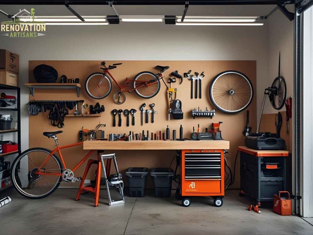 Training Wheels for SF-Style Bike Repair at Home in Los Angeles 2 San Francisco style bike repair tools set up in Los Angeles garage